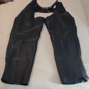 Women's Black Leather Chaps